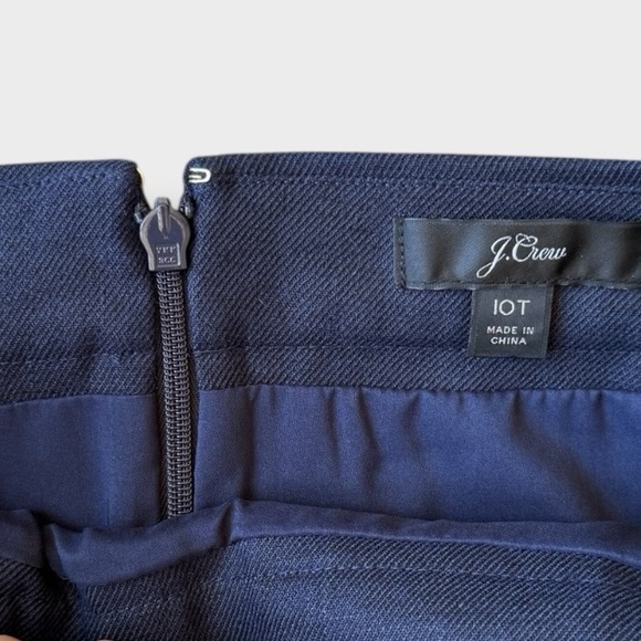 J. Crew Pleated Front Linen Blend Sailor Skirt in Navy - Picture 5 of 9